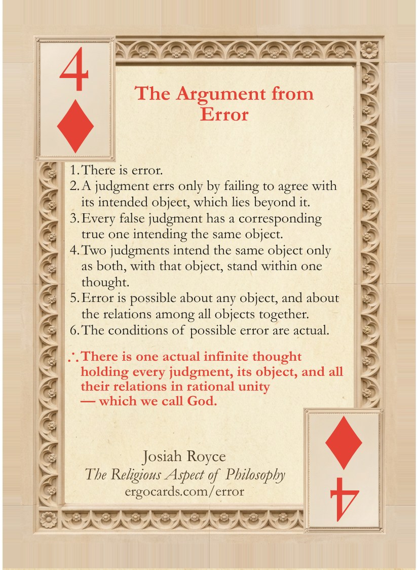 The Argument from Error, card face